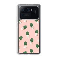 Cactusprint roze: Xiaomi Mi 11 Ultra Transparant Hoesje