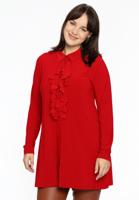 Yoek Blouse met volants | Rood | Maat 50/52