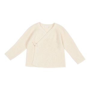 Little Dutch gebreid vestje overslag Soft White Maat