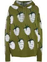 La DoubleJ hoodie Lampone en maille intarsia - Vert