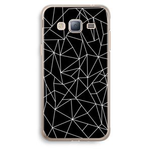 Geometrische lijnen wit: Samsung Galaxy J3 (2016) Transparant Hoesje