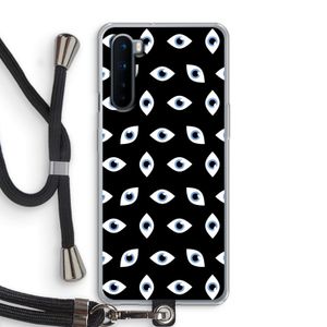 Eyes pattern: OnePlus Nord Transparant Hoesje met koord