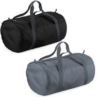 Set van 2x kleine sport/draag tassen 50 x 30 x 26 cm - Zwart en Grijs - thumbnail