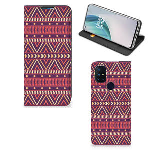 OnePlus Nord N10 5G Hoesje met Magneet Aztec Paars