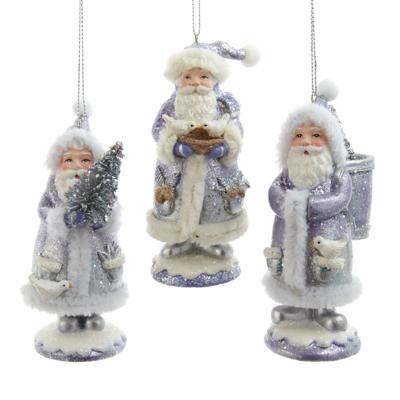 Ornament plastic lavendel santa l11cm - Kurt s adler