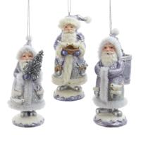 Ornament plastic lavendel santa l11cm - Kurt s adler