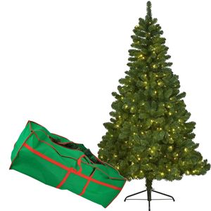 Verlichte kunst kerstboom/dennenboom klein formaat 120 cm + opbergtas