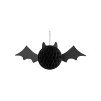 Halloween thema hangende vleermuis - zwart - papier - 45 cm - thumbnail