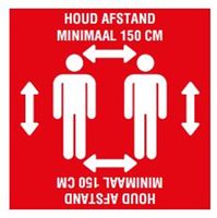 Vloersticker (Corona) 280x280mm Houd afstand min.1.5mtr