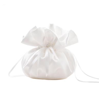 Retro Wedding Bruid Buideltje Tas Satijn Wit