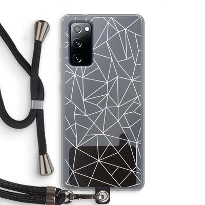 Geometrische lijnen wit: Samsung Galaxy S20 FE / S20 FE 5G Transparant Hoesje met koord