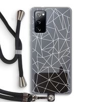 Geometrische lijnen wit: Samsung Galaxy S20 FE / S20 FE 5G Transparant Hoesje met koord