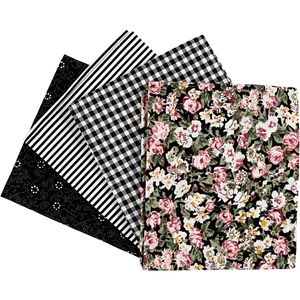 Creativ Company Patchwork stof zwart 45x55cm, 4st.
