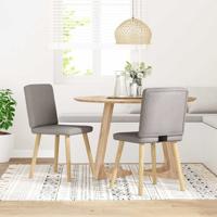 Eetkamerstoelen draaibaar 2 st stof taupe