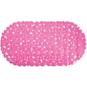 MSV Douche/bad anti-slip mat - badkamer - pvc - fuchsia roze - 35 x 68 cm   -