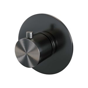 Inbouwthermostaat Brauer Gunmetal Edition met Ronde knop en Rozet Geborsteld Gunmetal