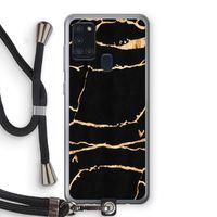 Gouden marmer: Samsung Galaxy A21s Transparant Hoesje met koord