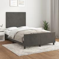 Bedframe zonder matras 120x190 cm fluweel donkergrijs