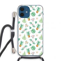 Ananas bladeren: iPhone 12 mini Transparant Hoesje met koord