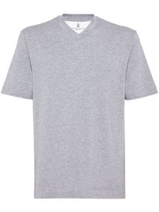 Brunello Cucinelli t-shirt à col v - Gris