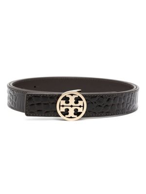 Tory Burch ceinture Miller à effet peau de crocodile - Marron