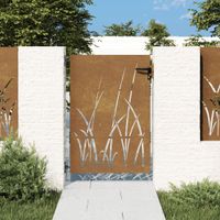 Poort 85x125 cm grasontwerp cortenstaal - thumbnail