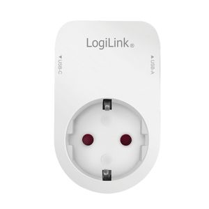 LogiLink PA0259 Contactdoos Met USB-laaduitgang, Kinderbeveiliging, Overspanningsbeveiliging IP20 Zwart