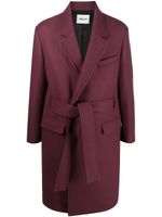 AMBUSH manteau ceinturé à simple boutonnage - Rouge