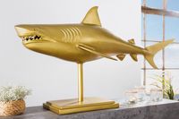Maritieme Skulptur HAI 103cm goud handgemaakt Metall Design Haifisch - 42986 - thumbnail