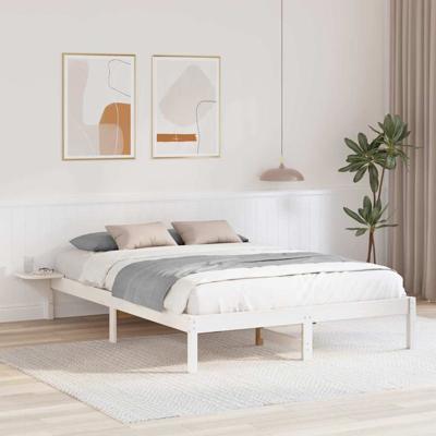 Bedframe met nachttafels Wit 150 x 200 cm Wit