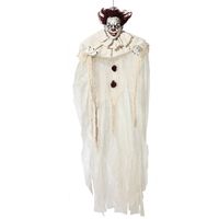 Halloween/horror thema hang decoratie horror clown - enge/griezelige pop - 130 cm   -