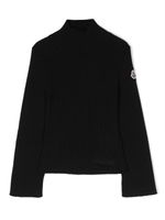 Moncler Enfant pull nervuré à patch logo - Noir - thumbnail