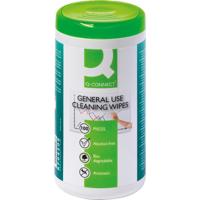 Q-CONNECT reinigingsdoekjes voor telefoon, multifunctioneel gebruik, pak van 100 doekjes