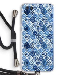 Blauw motief: Honor 10 Transparant Hoesje met koord