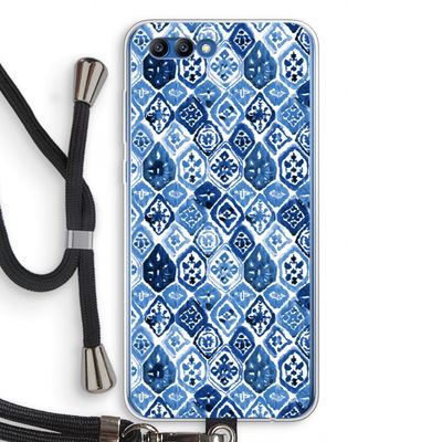 Blauw motief: Honor 10 Transparant Hoesje met koord