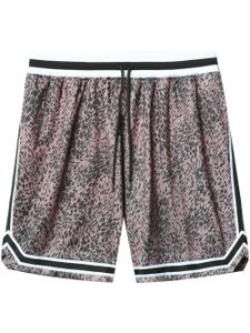 John Elliott short de sport Game à imprimé animalier - Noir