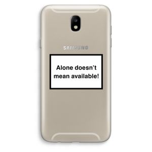 Alone: Samsung Galaxy J7 (2017) Transparant Hoesje