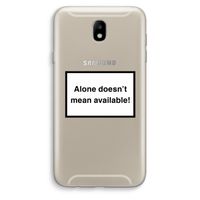Alone: Samsung Galaxy J7 (2017) Transparant Hoesje