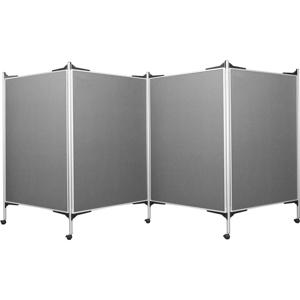 magnetoplan Presentatiewand mobil SET 2 (b x h) 518.5 cm x 180 cm Vilt Grijs Tweezijdig te gebruiken, Inklapbaar, Prikbord 1101007