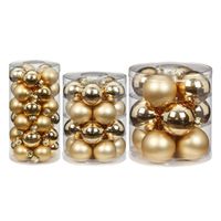 72x stuks glazen kerstballen elegant goud mix 4, 6 en 8 cm glans en mat