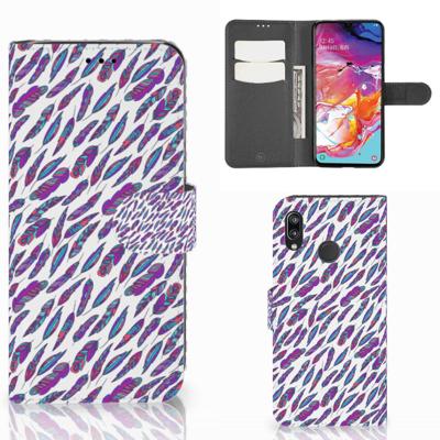 Samsung Galaxy A70 | Telefoon Hoesje | Feathers Color | Portemonnee hoesje Samsung Galaxy A70 | Telefoon Hoesje | Feathers Color | Portemonnee hoesje