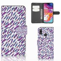 Samsung Galaxy A70 | Telefoon Hoesje | Feathers Color | Portemonnee hoesje