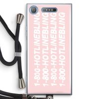 Hotline bling pink: Sony Xperia XZ1 Transparant Hoesje met koord