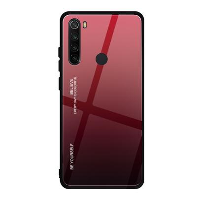 Voor Xiaomi Redmi Note 8 gradiënt kleur glas geval (rood)