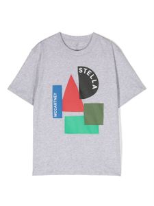 Stella McCartney Kids t-shirt en coton à imprimé graphique - Gris