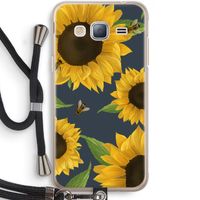 Sunflower and bees: Samsung Galaxy J3 (2016) Transparant Hoesje met koord