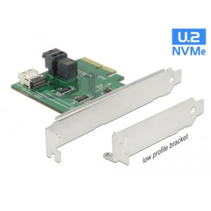 DeLOCK PCI Express x4 Card U.2 NVMe naar 1 x internal SFF-8654 4i + 1 x internal SFF-8643 - Low Profile Form Factor adapter