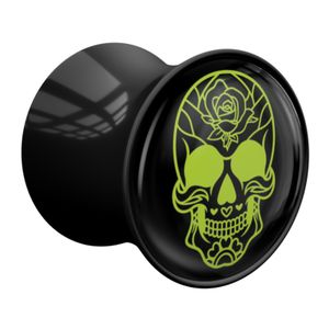 Double Flared Plug met Magic Skull Design Acryl Tunnels & Plugs