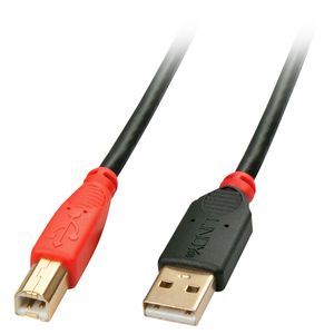 Lindy 42761 USB A/USB B 10m 10m USB A USB B Zwart, Rood