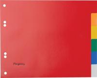 Pergamy tabbladen, ft A5, 6-gaatsperforatie, PP, 6 tabs in geassorteerde kleuren
